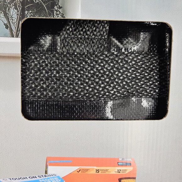 Aldi Black 22" Foldable Rolling Tote Shopping Bag Wheels Grocery Cart Dupe Pull - Picture 2 of 10